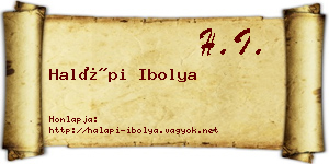 Halápi Ibolya névjegykártya